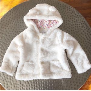 NWT Gap White Warm Jacket With Ears SZ 12-18mo